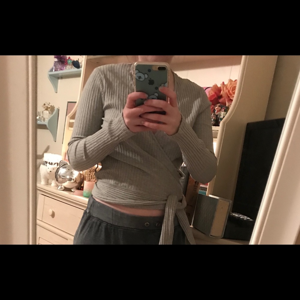 Luca & Grae Wrap Gray Top -S/M
